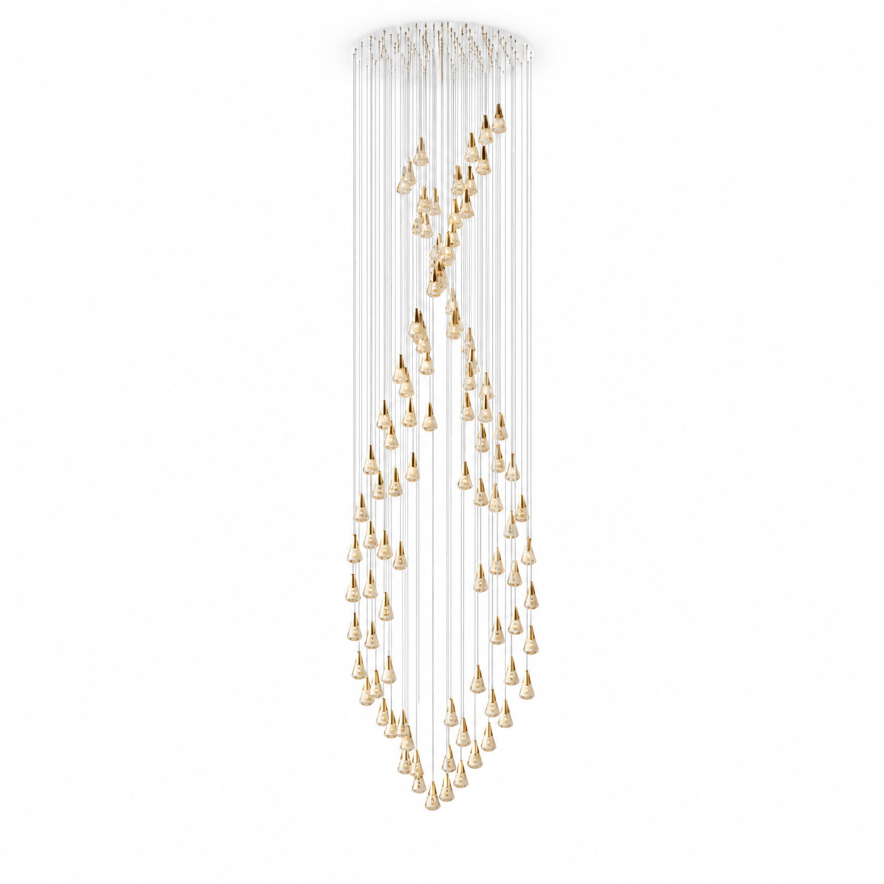 Spiral Teardrop Cascade Chandelier