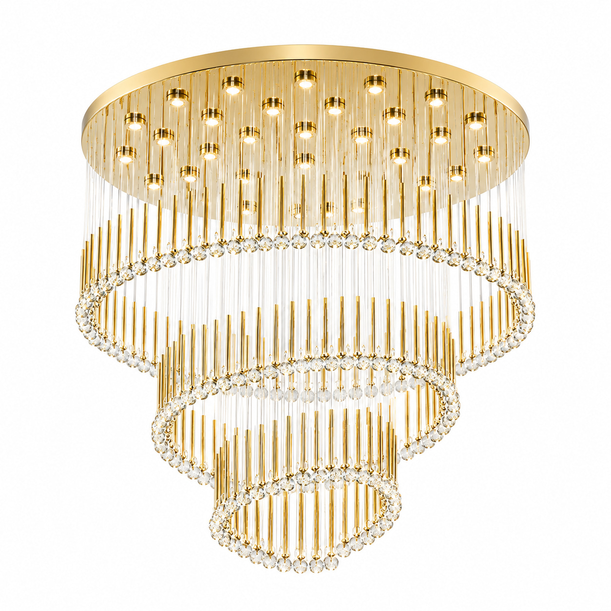 Golden Spiral Crystal Chandelier