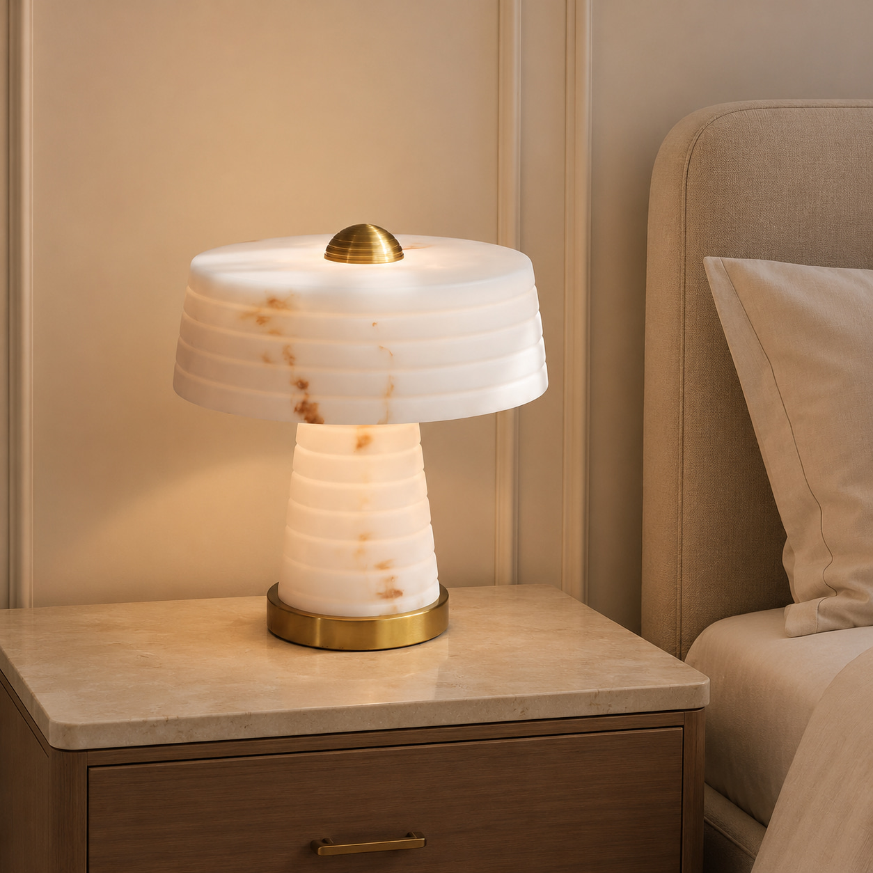 Alabaster Layered Table Lamp