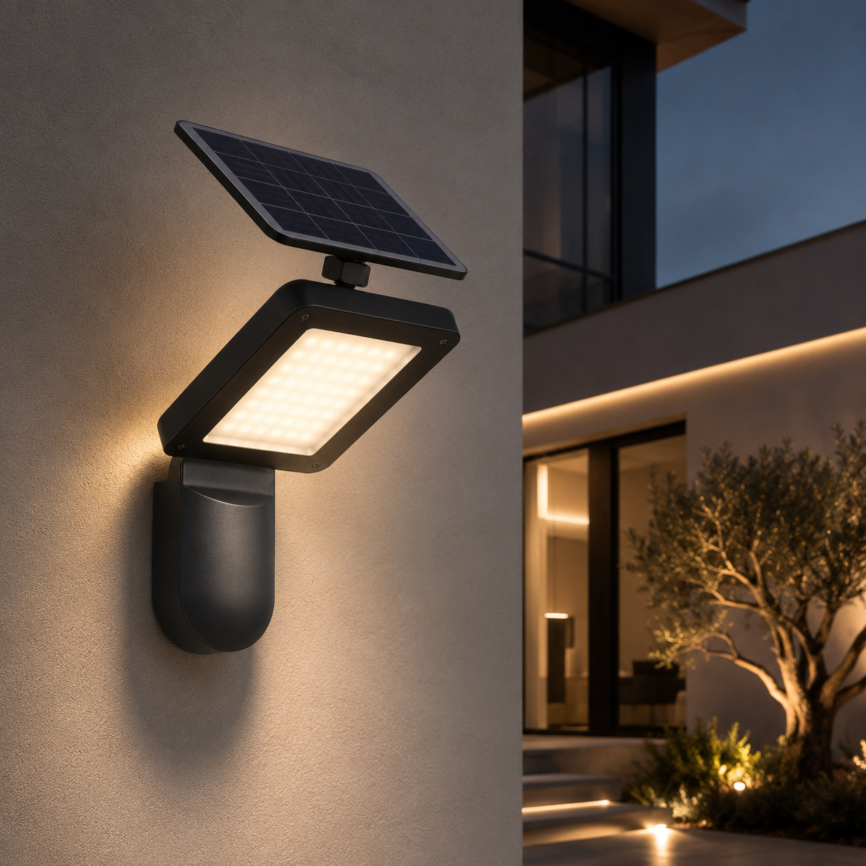 Adjustable Solar Exterior Wall Light