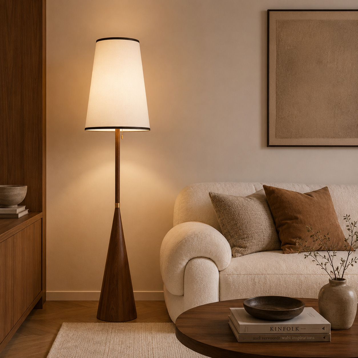 Tapered Timber Floor Lamp