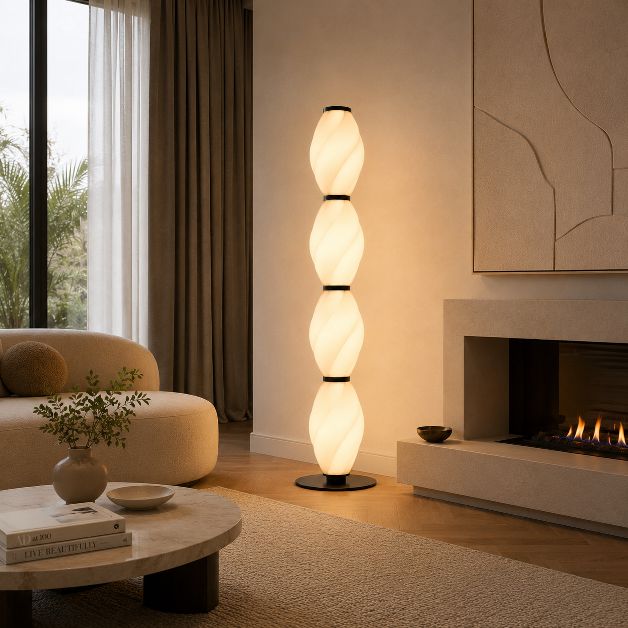 Twisted Glow Column Floor Lamp