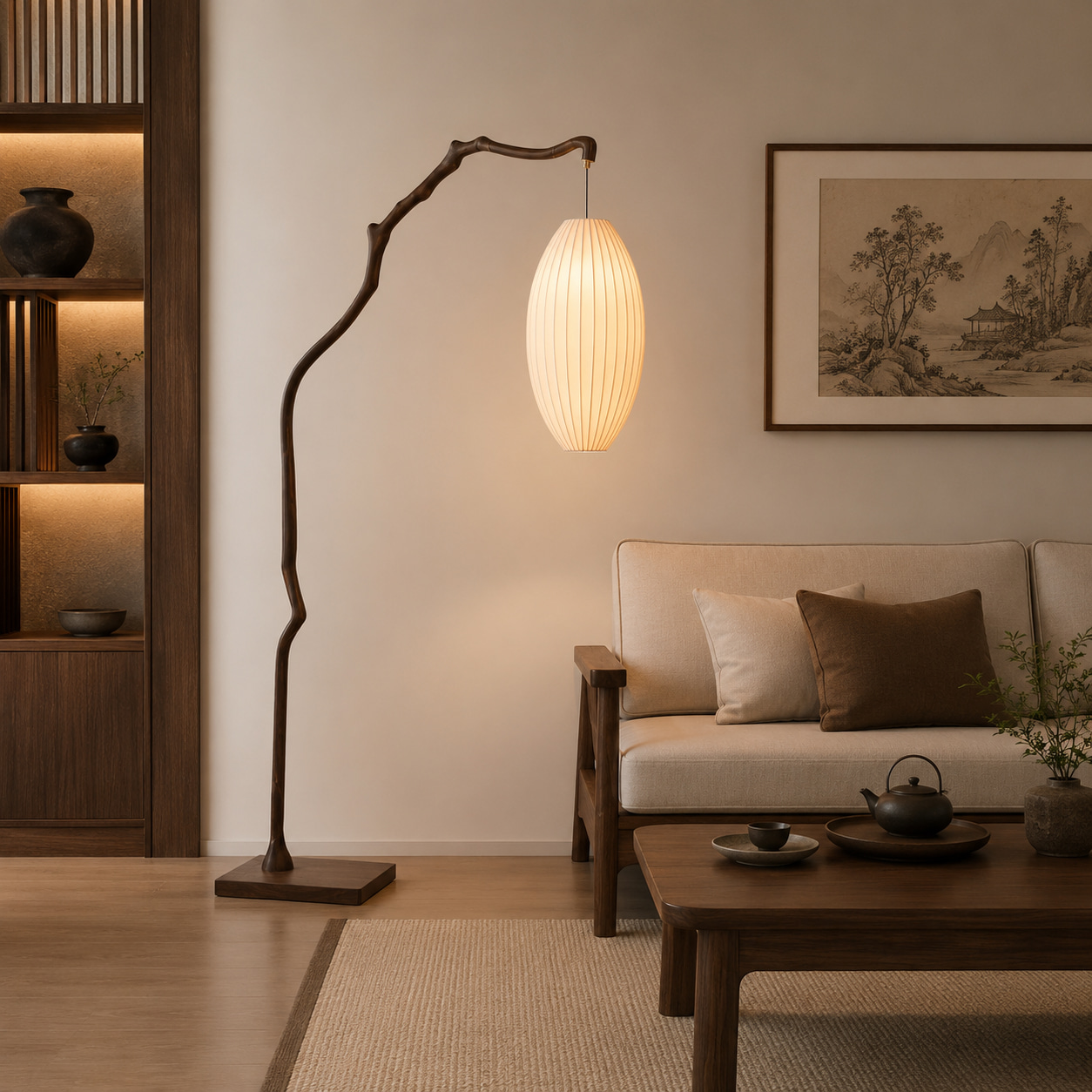 Hanging Moon Branch Floor Lamp