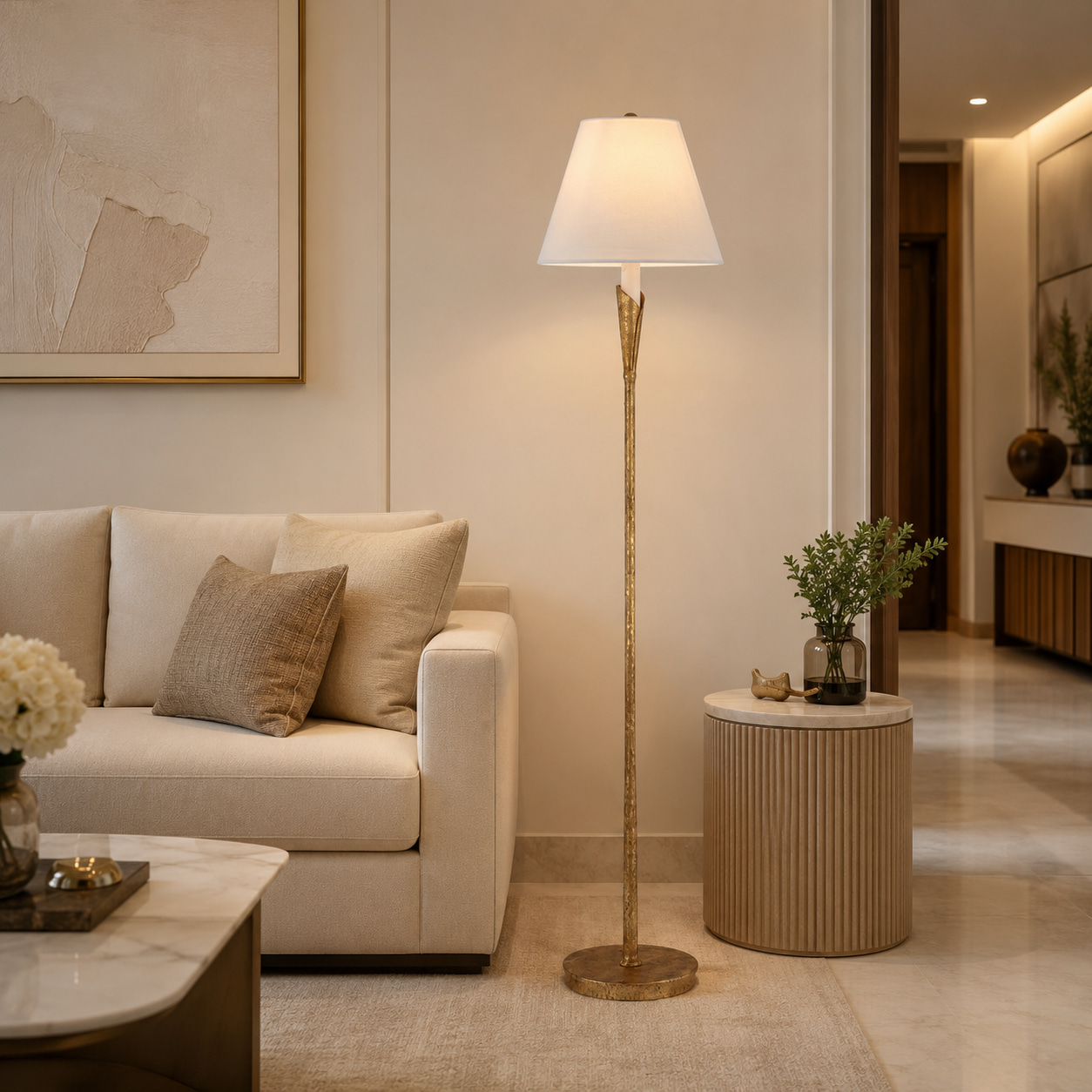 Gilded Fold Floor Lamp