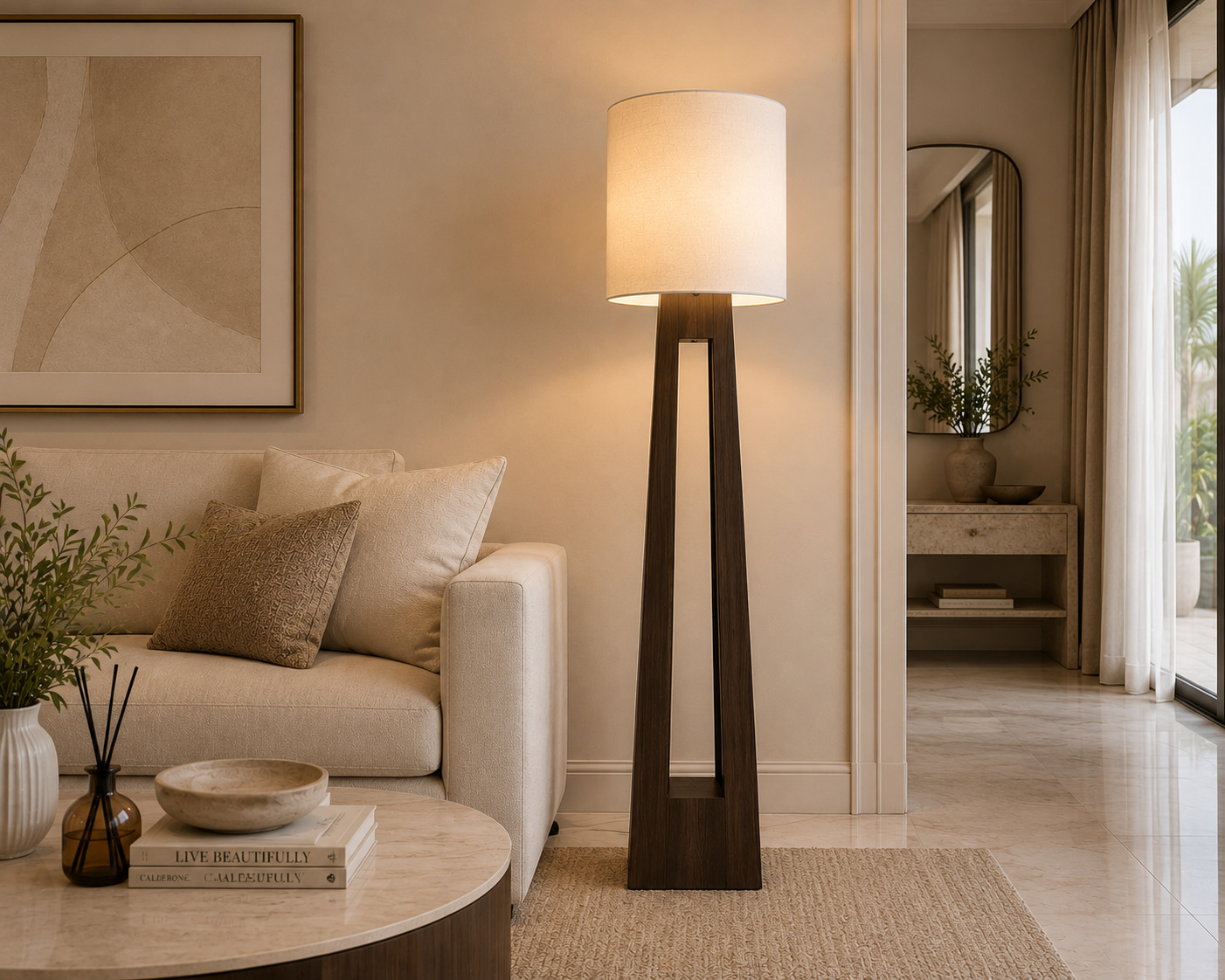 Architectural Timber Floor Lamp