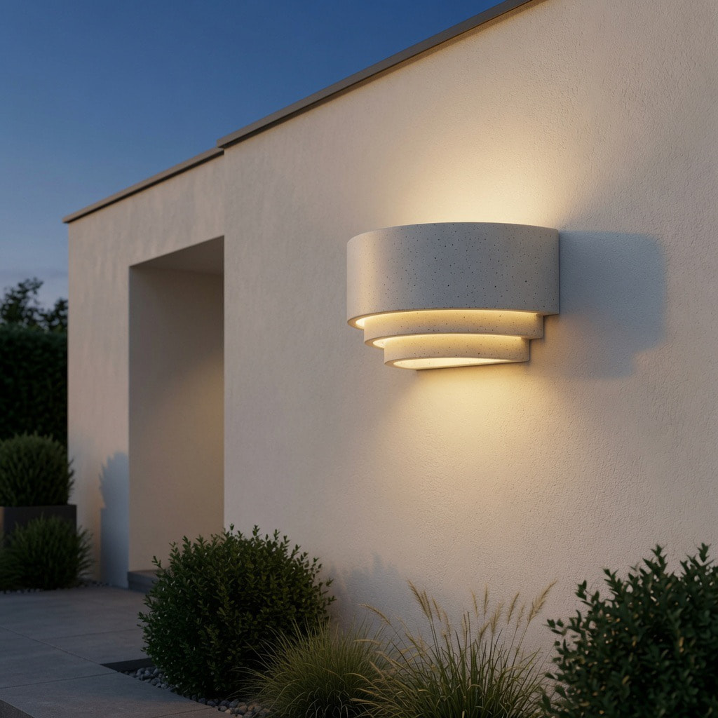 Stacked Terrazzo Half-round Outdoor Wall Lamp