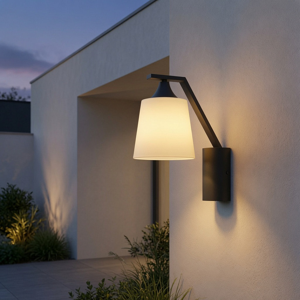 Skew Arm Conical Shade Minimal Wall Lamp