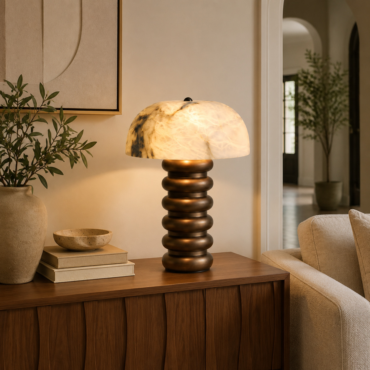 Amber Ripple Table Lamp