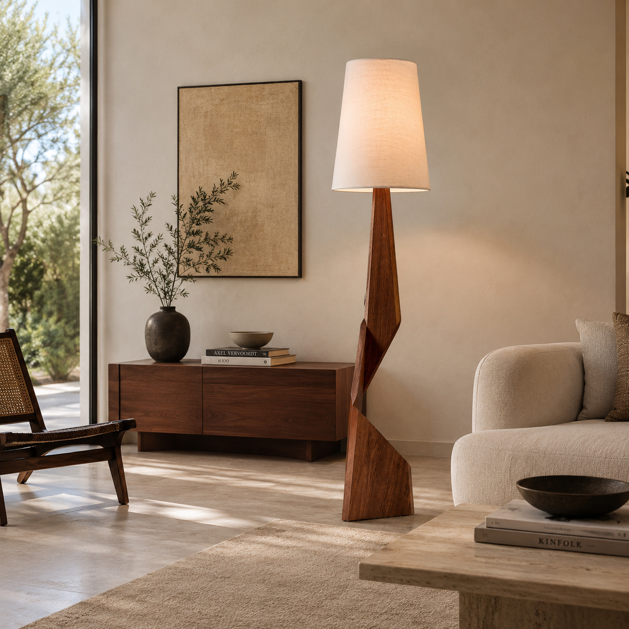Folded Timber Floor Lamp