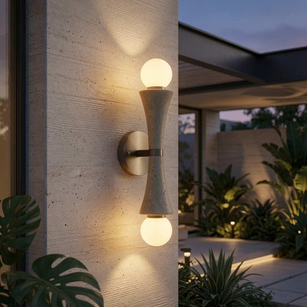 Marble Dual Globe Up Down Wall Lamp