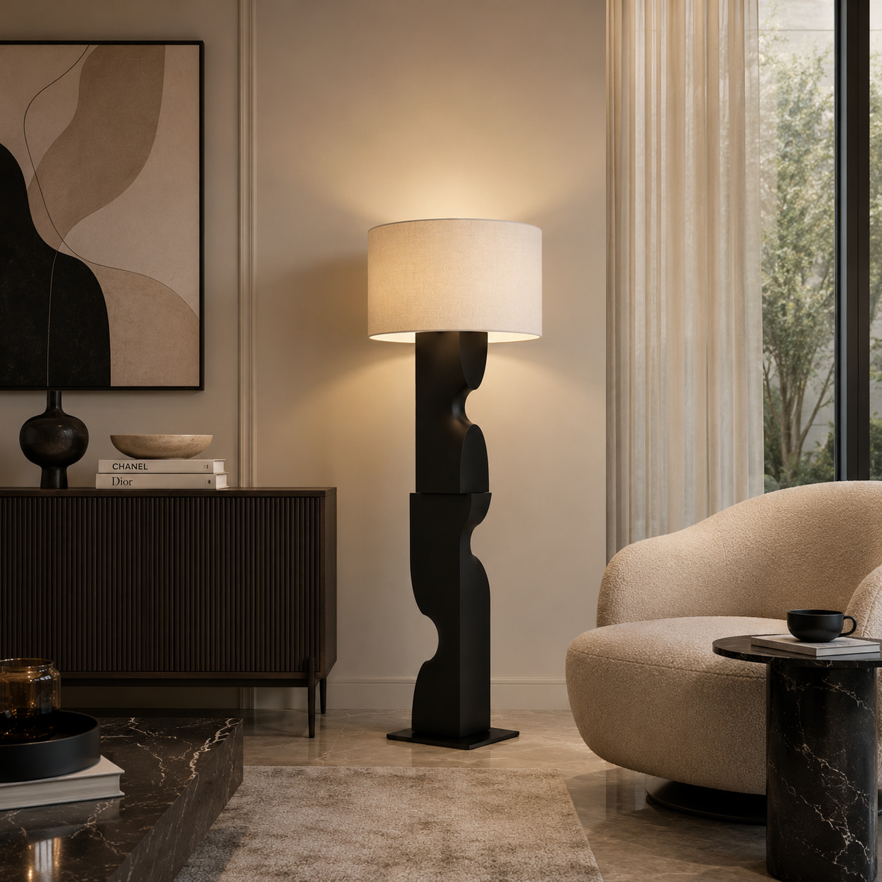 Noir Sculptural Floor Lamp