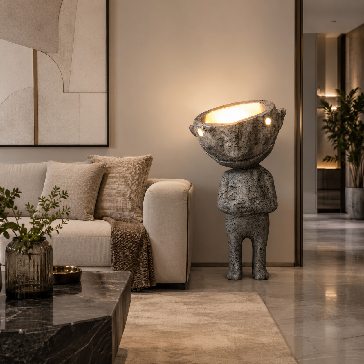 Stone Guardian Floor Lamp
