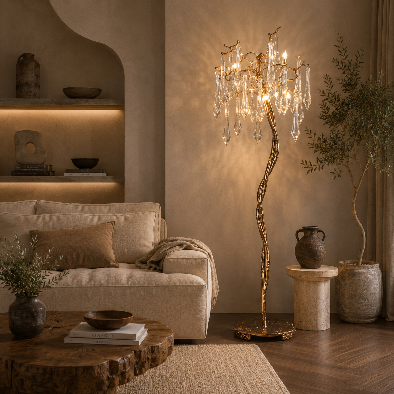 Gilded Dewdrop Floor Lamp