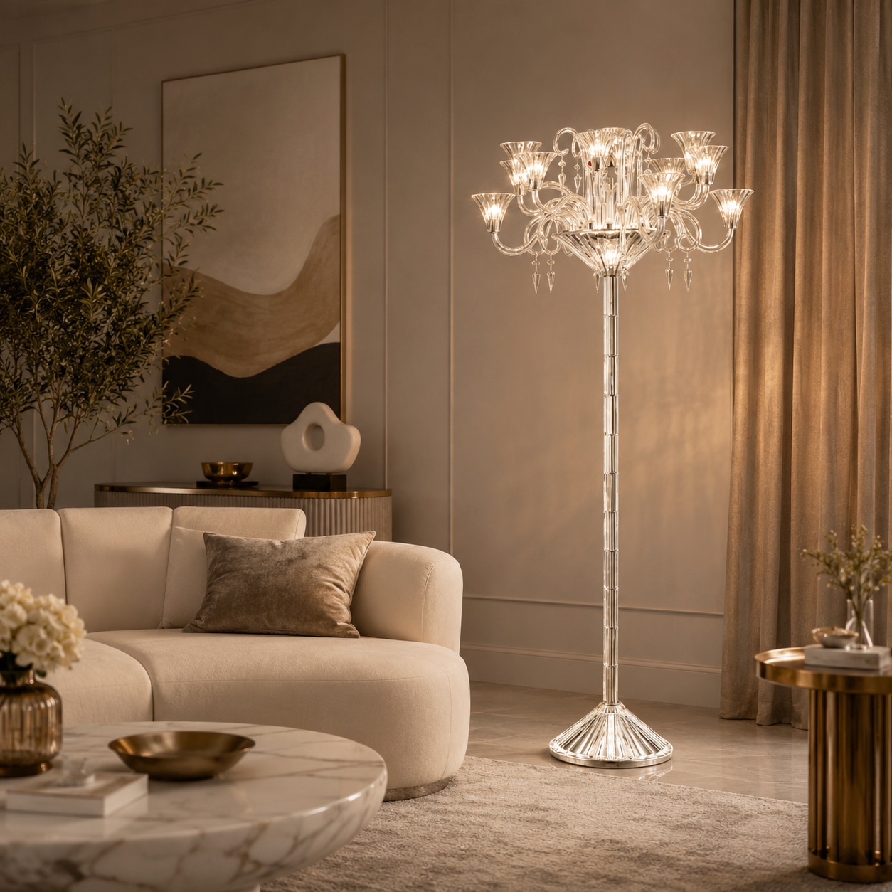 Crystal Blossom Floor Lamp