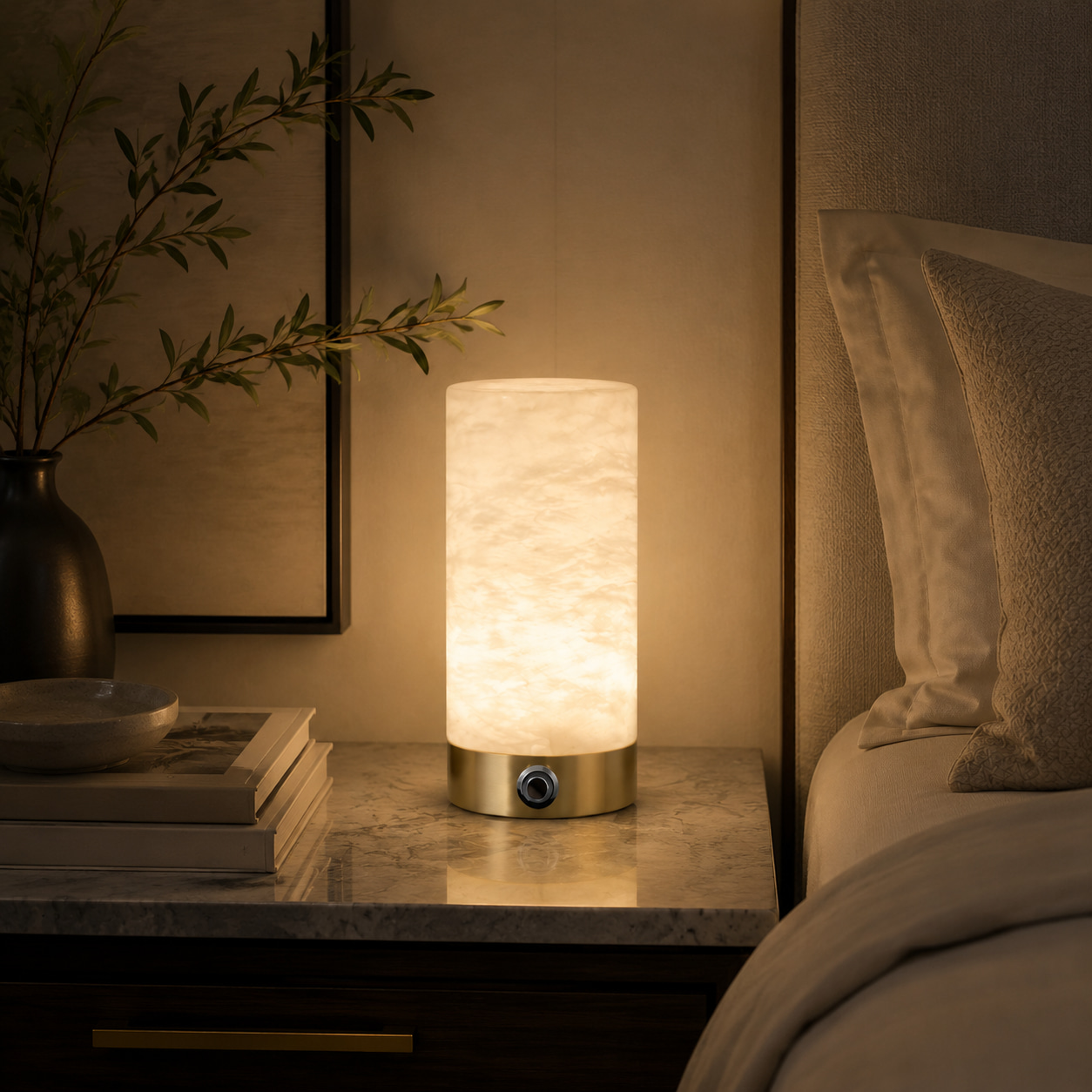 Celestial Alabaster Column Lamp