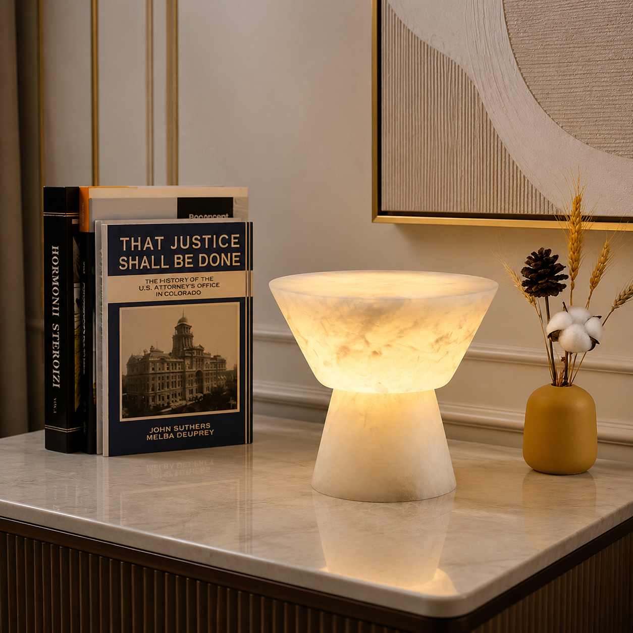 Jade Bowl Alabaster Lamp
