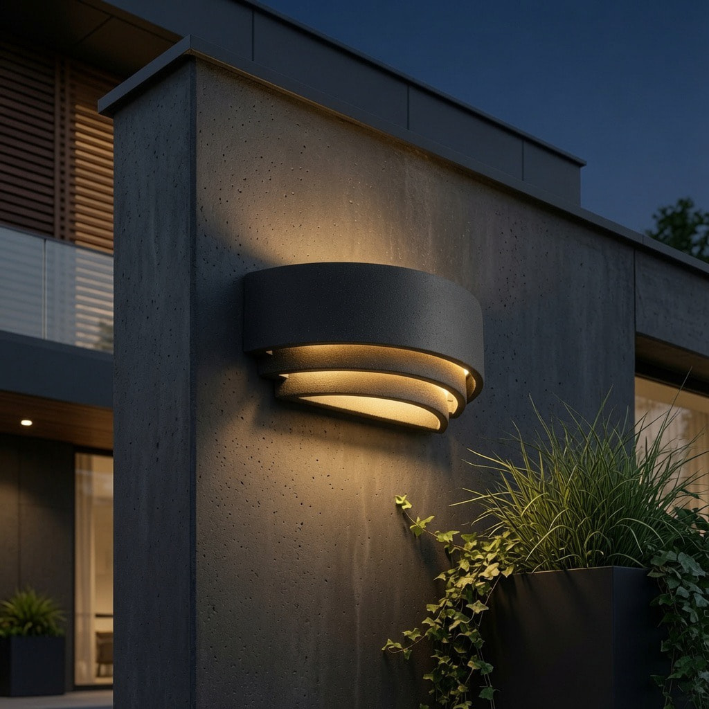 Curved Stacked Outdoor Wall Lamp