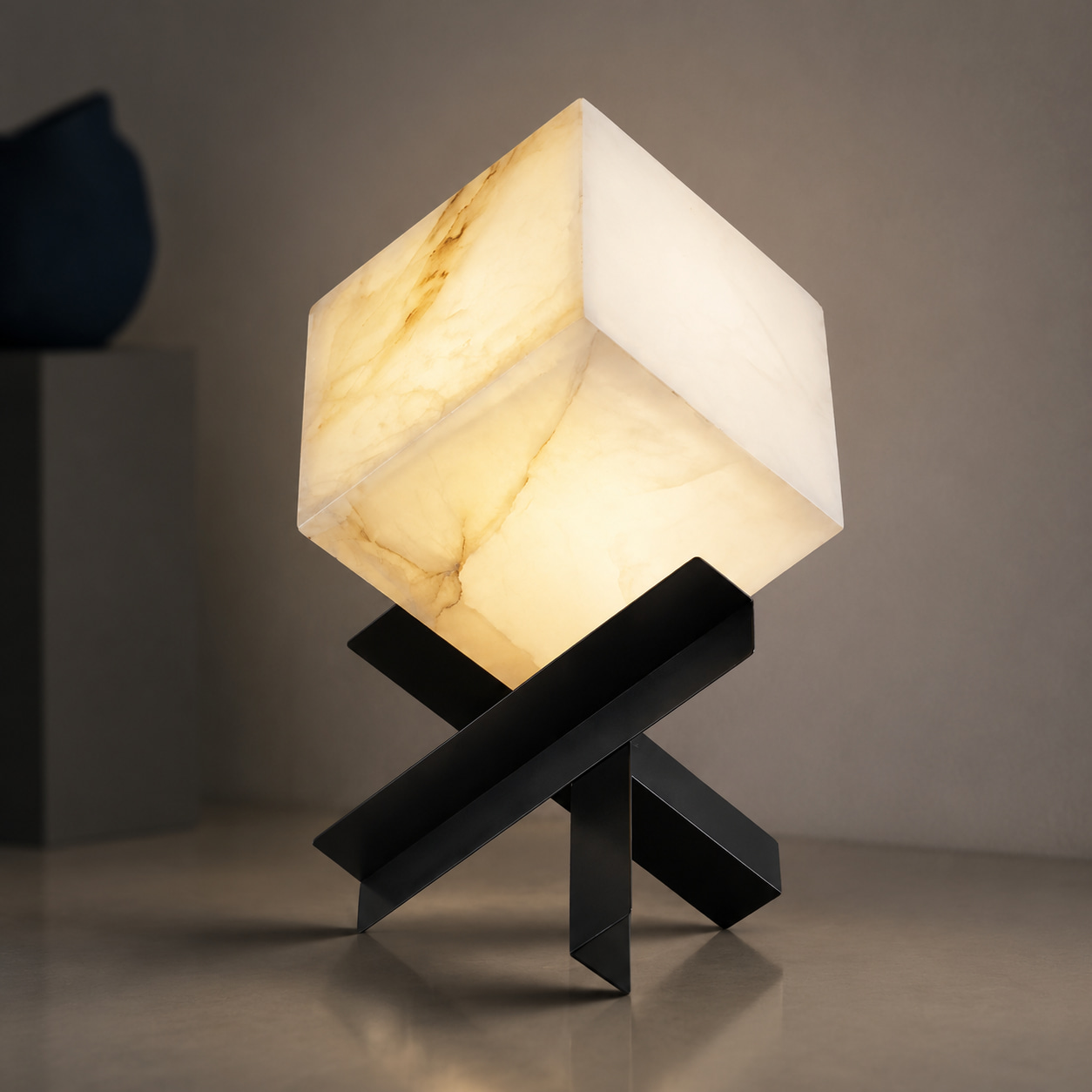 Facet Alabaster Sculpture Lamp