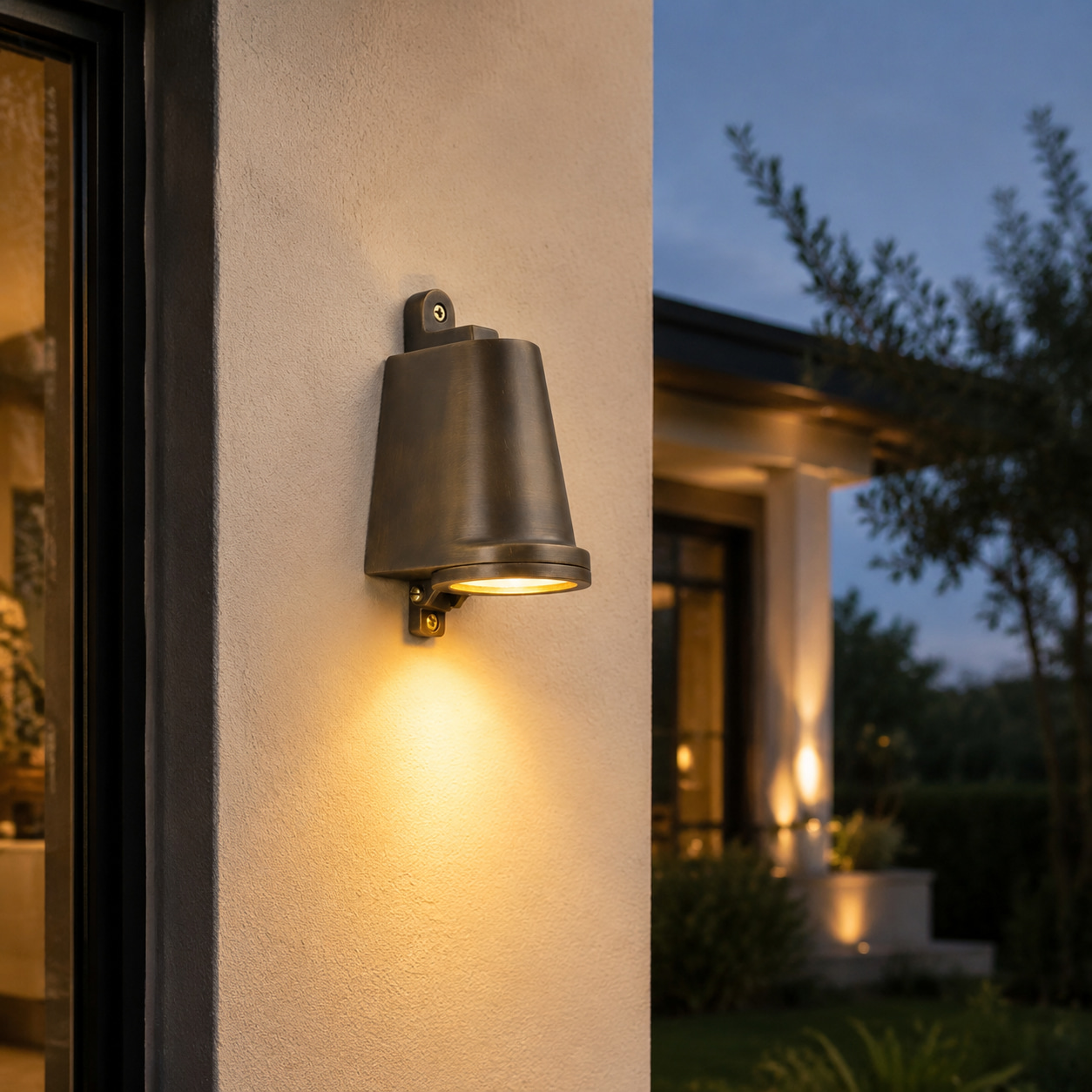 Vintage Bronze Conical Downward Wall Lamp