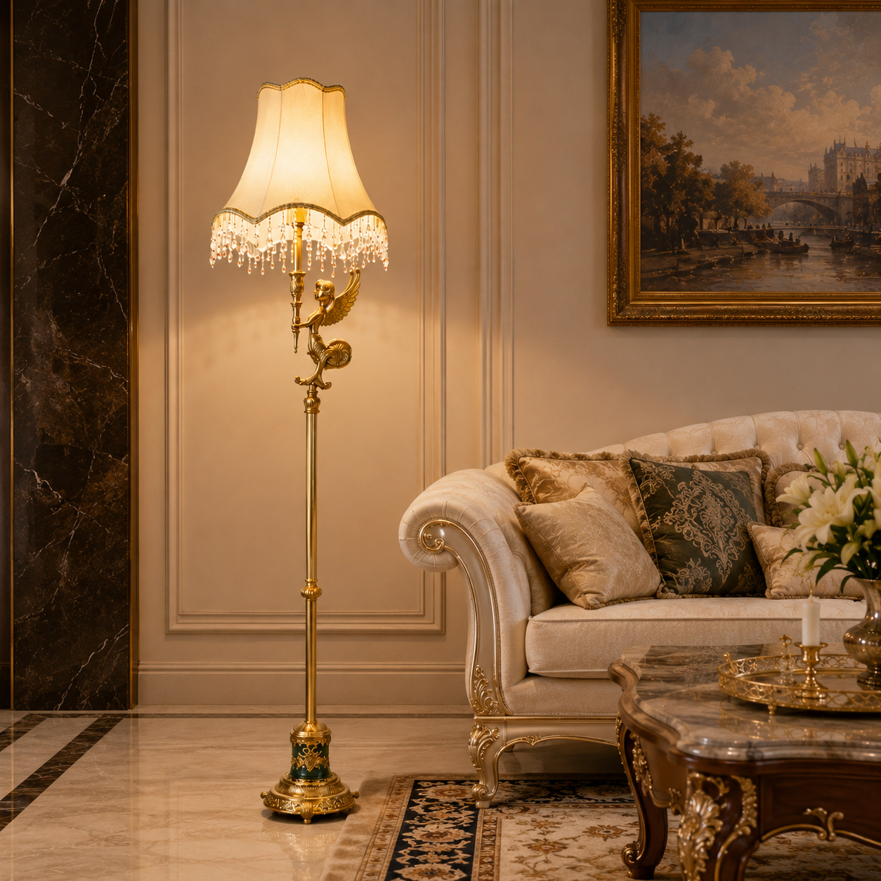 Gilded Angel Floor Lamp
