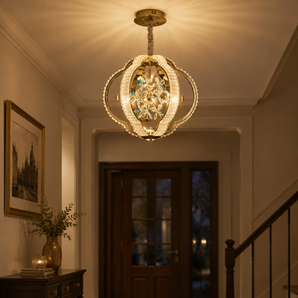 Spherical Floral Chandelier
