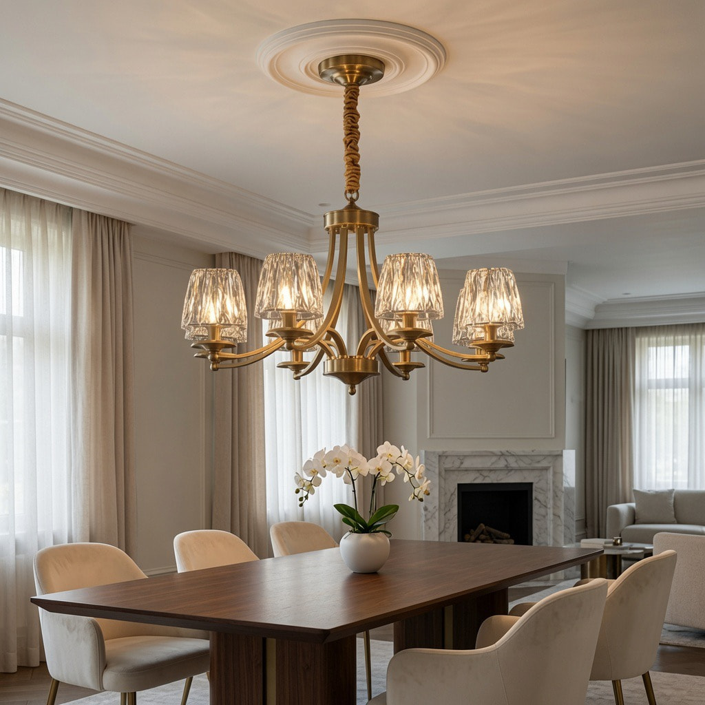 Brass Crystal Chandelier