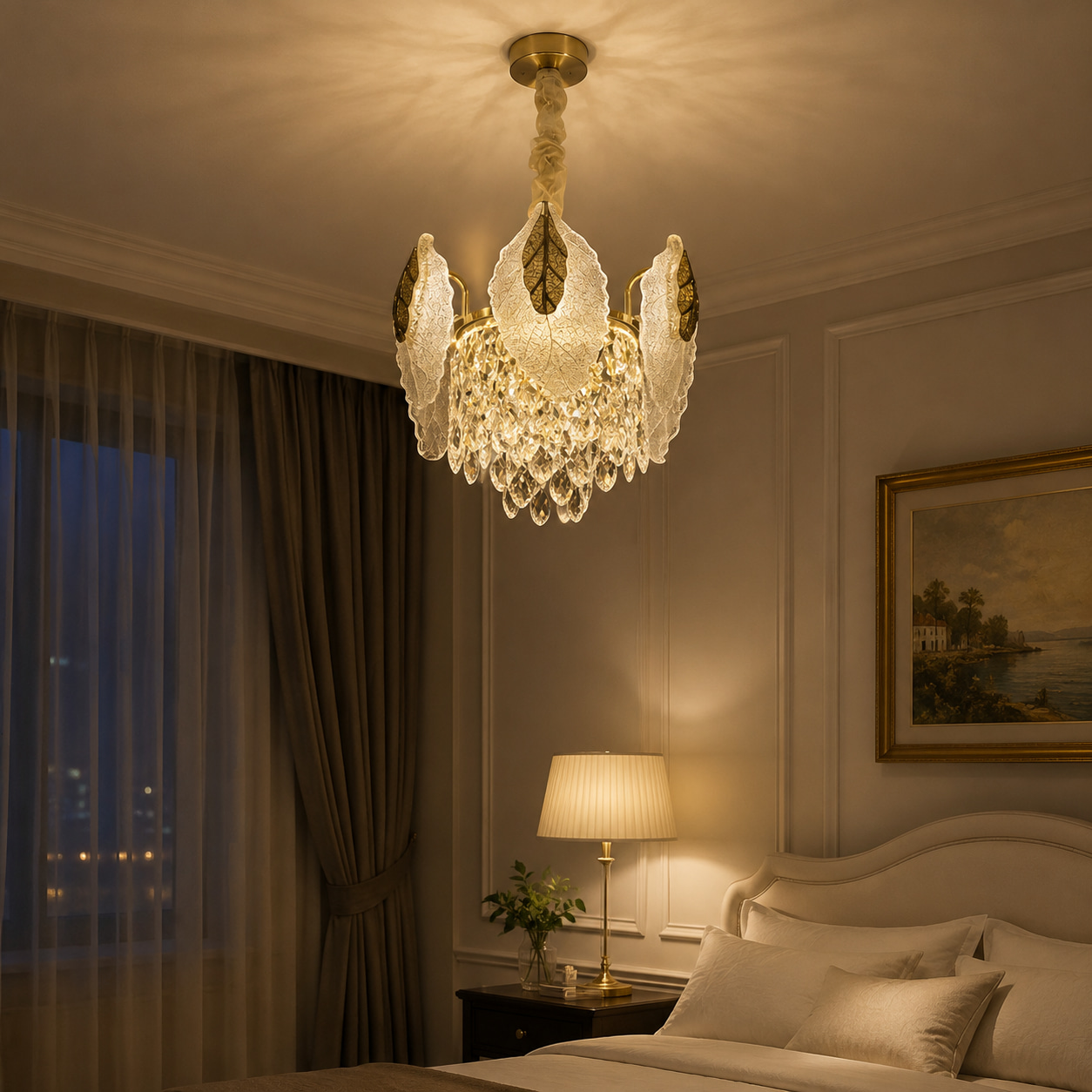 Leaf Crystal Chandelier