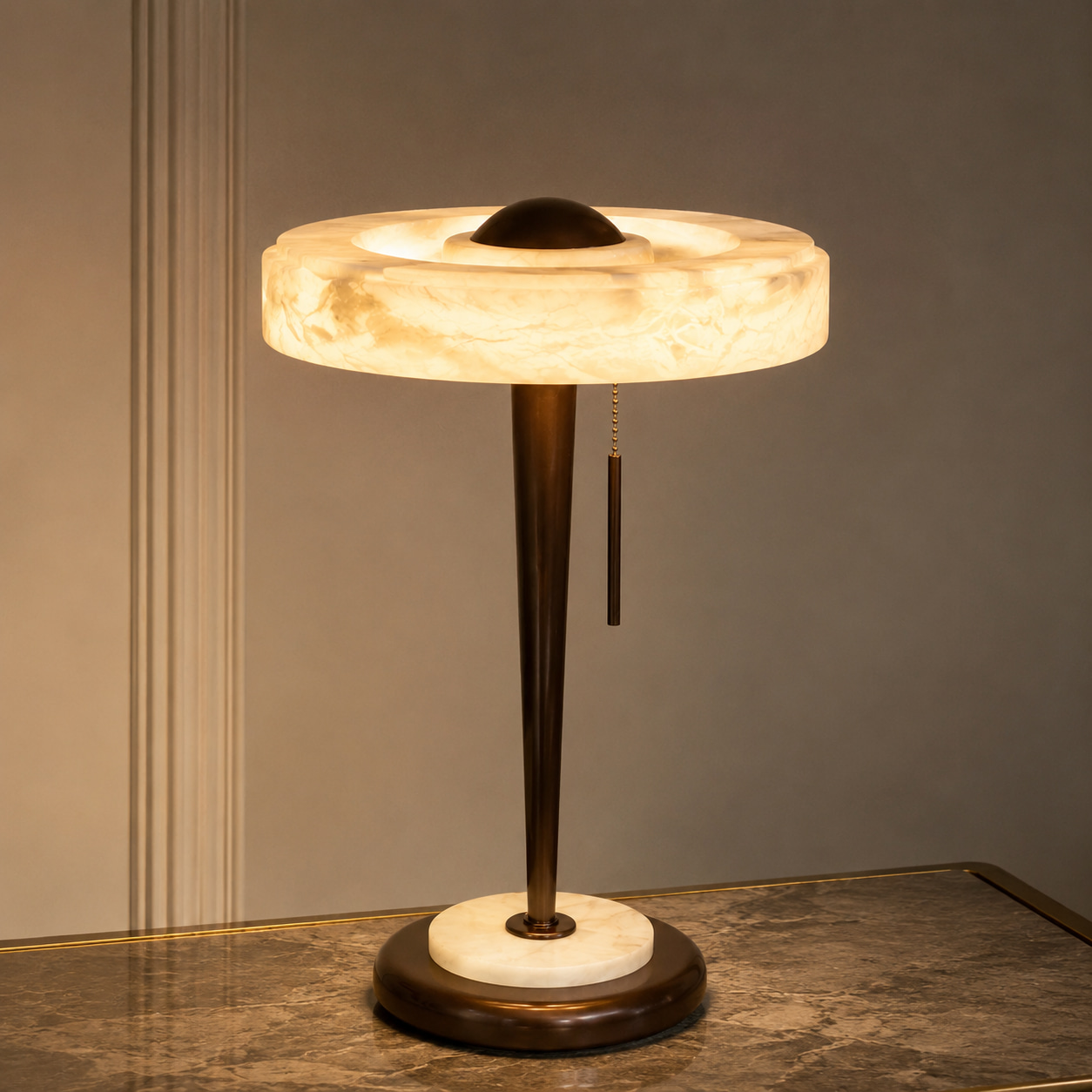 Lunar Halo Alabaster Lamp