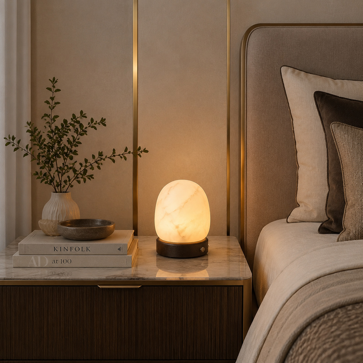 Moonlight Alabaster Orb Lamp
