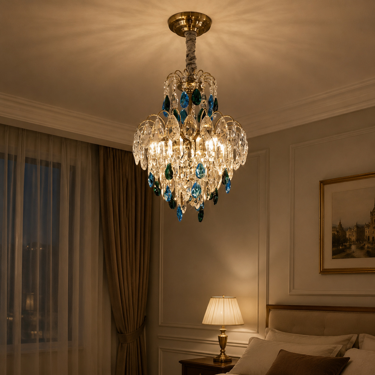 Colored Crystal Chandelier