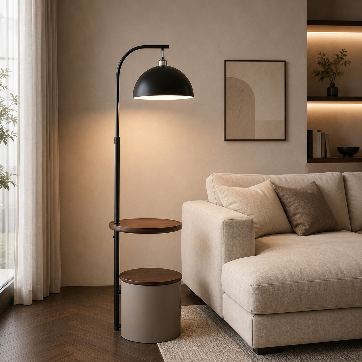 Arc Shelf Floor Lamp
