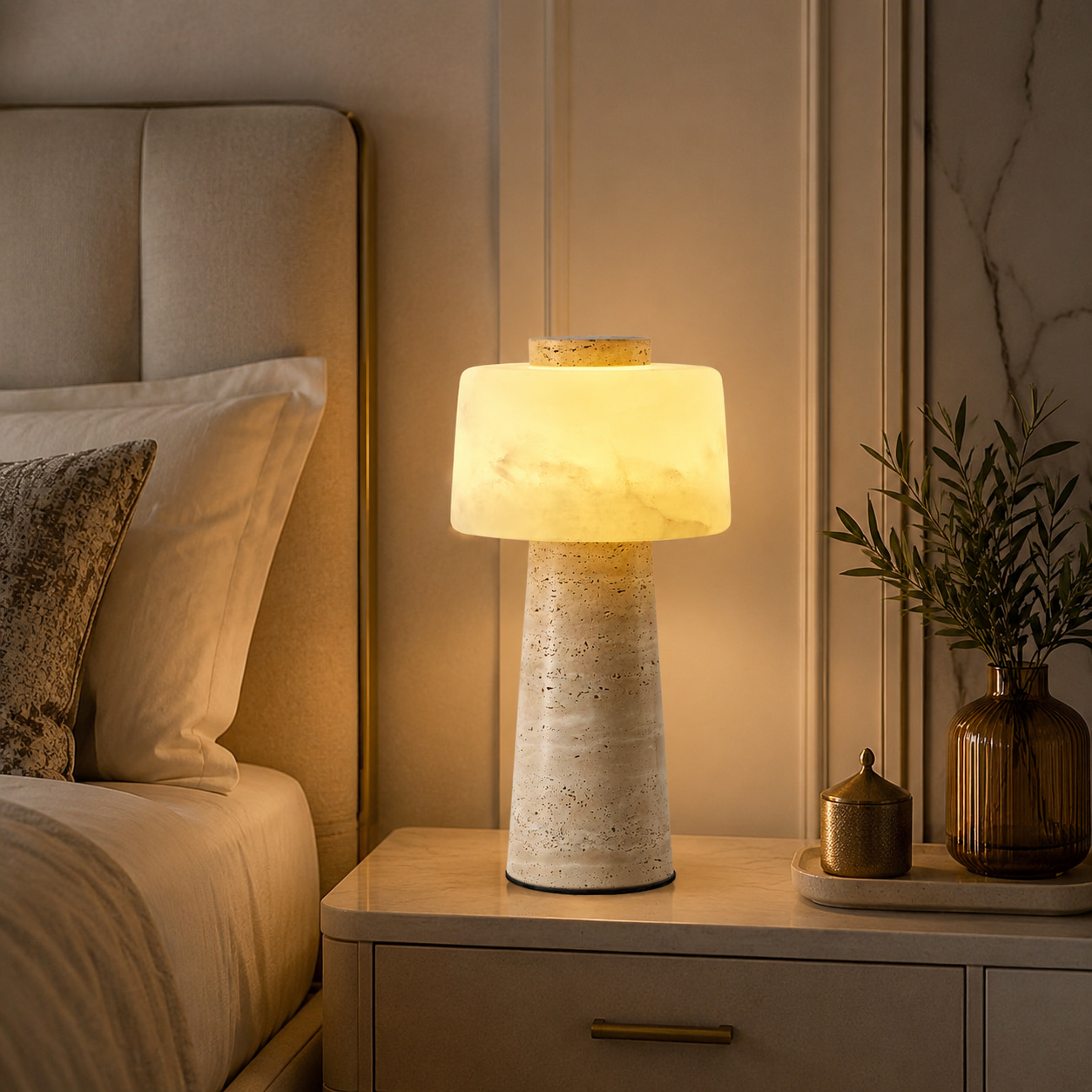 Amber Cloud Stone Lamp