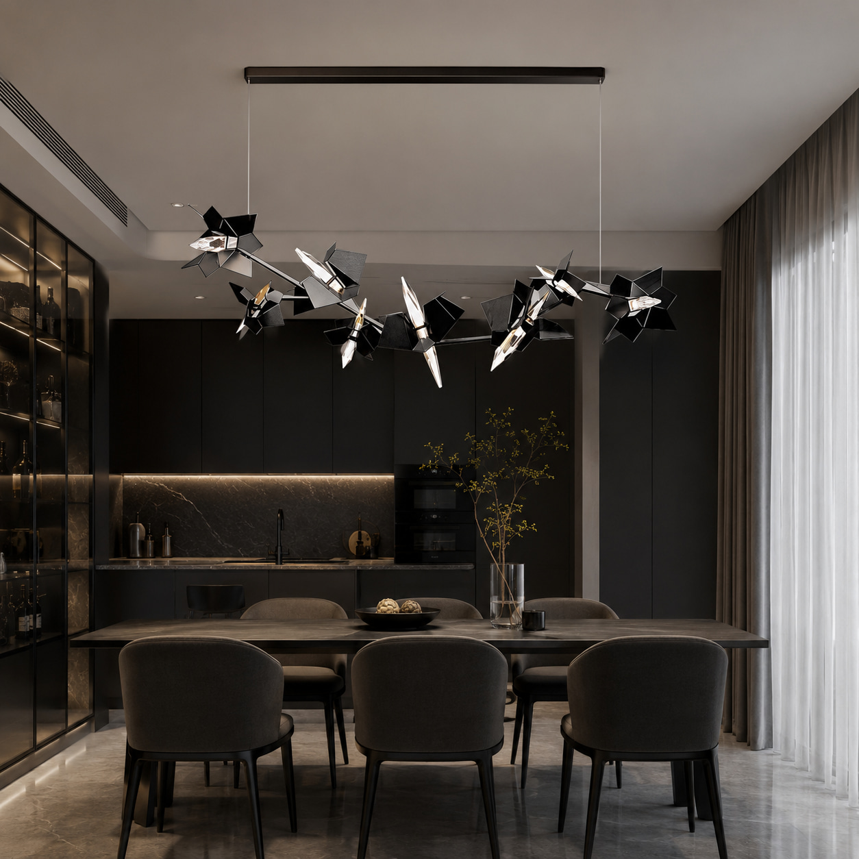 Angled Linear Chandelier