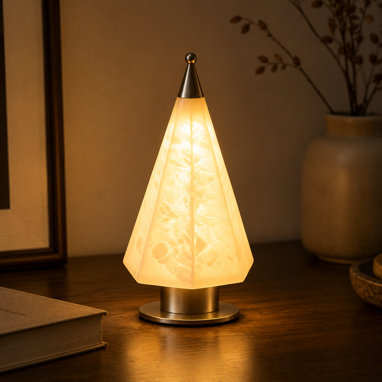 Amber Celestial Stone Lamp