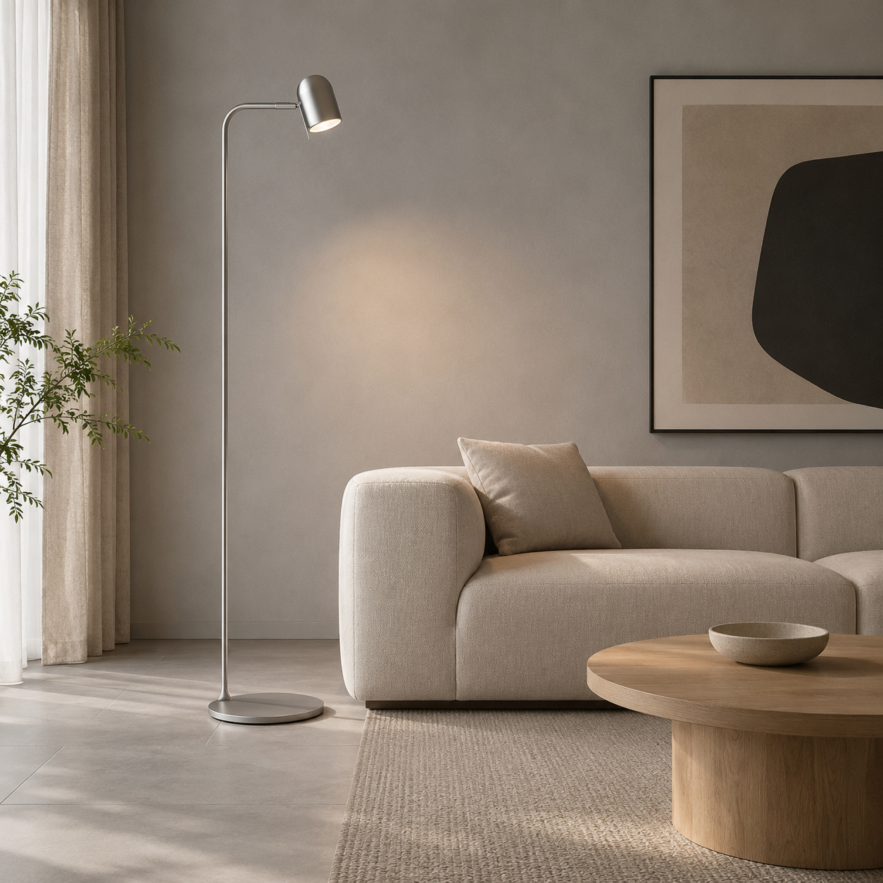 Silver Arc Reading Floor Lamp