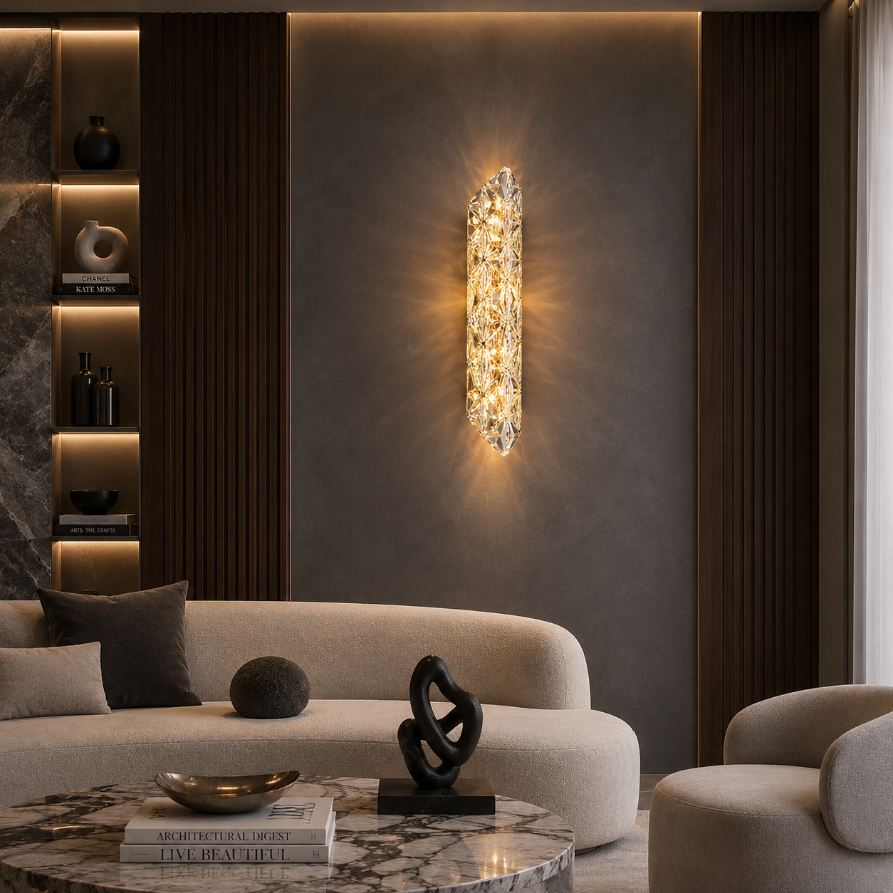 Fractured Crystal Prism Wall Light