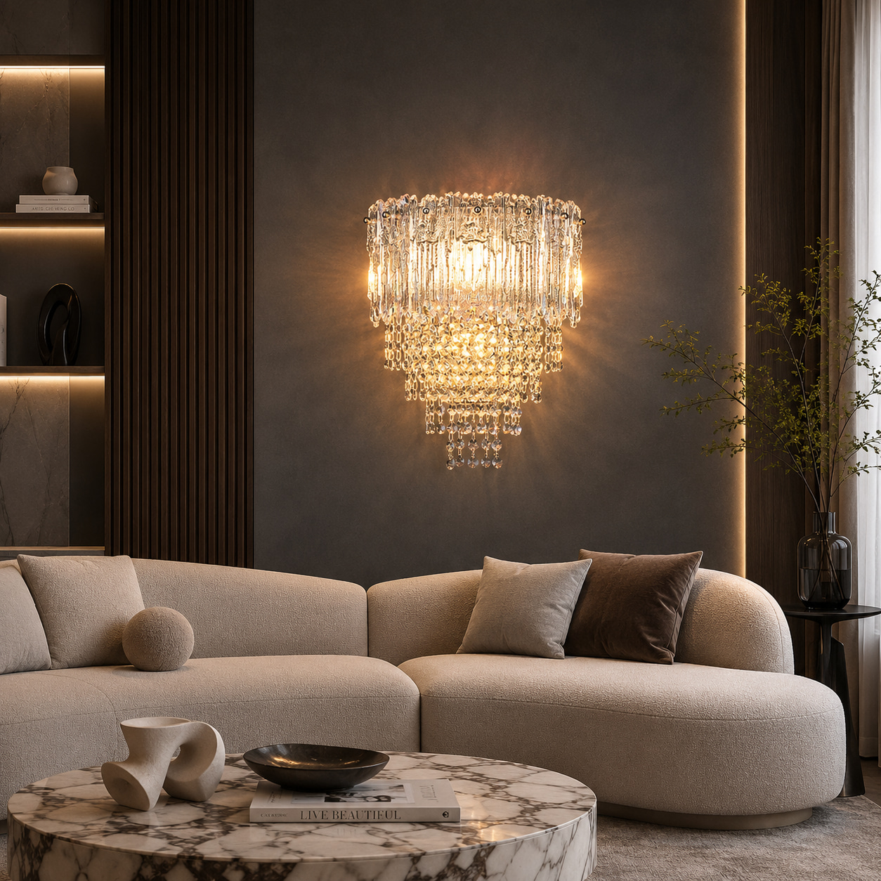 Starlit Crystal Curtain Wall Light