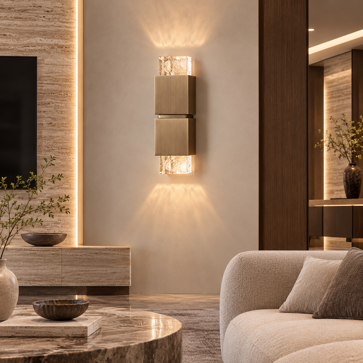 Layered Ice Glass Wall Light