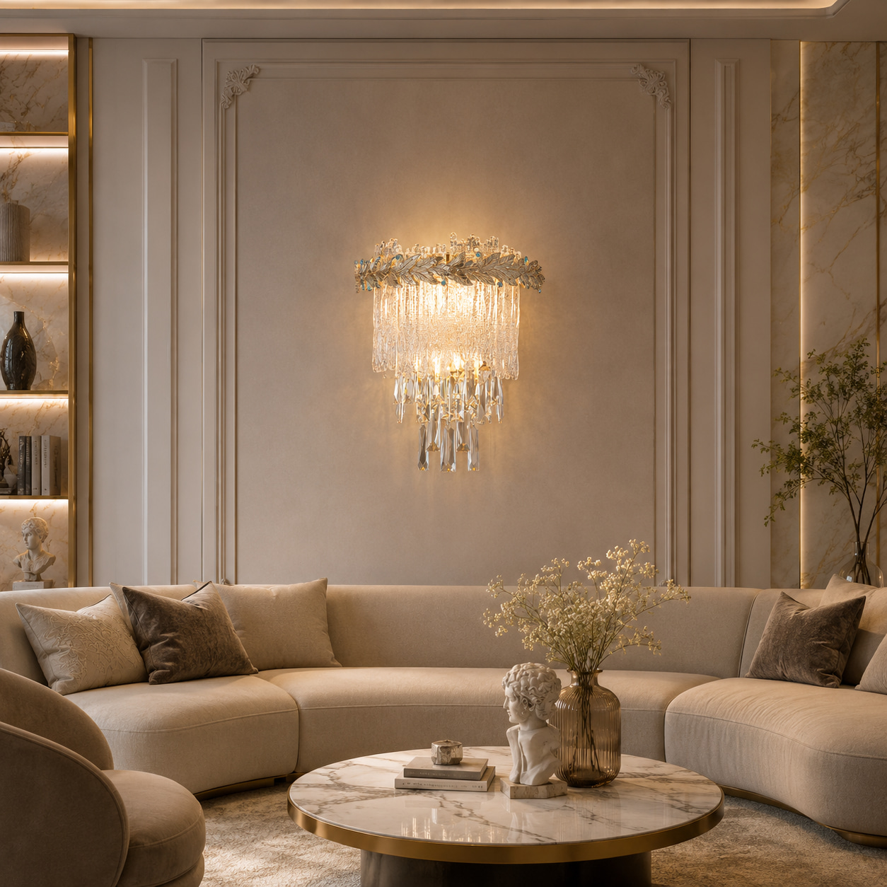 Laurel Crystal Cascade Wall Light