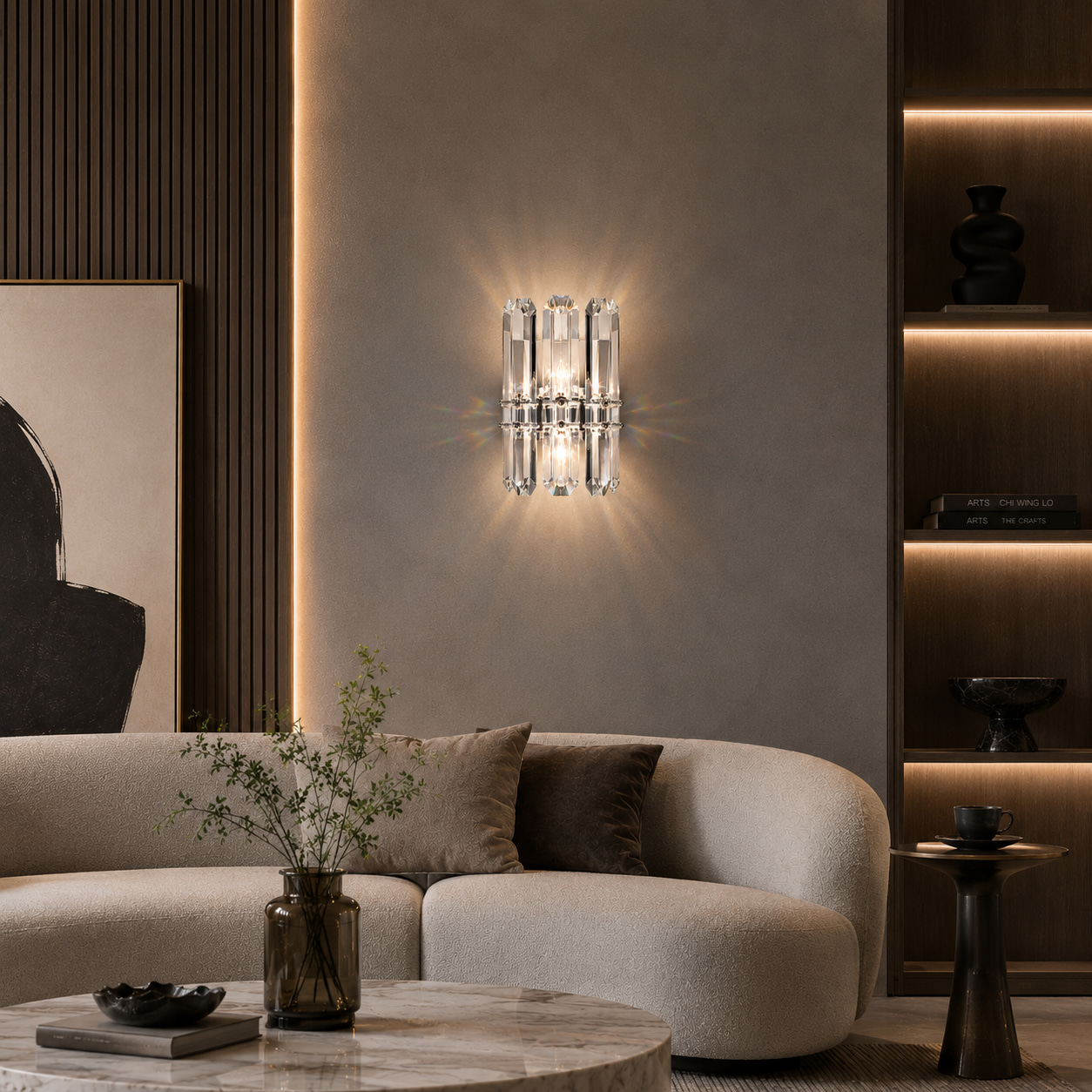 Double-Tier Crystal Bar Wall Light
