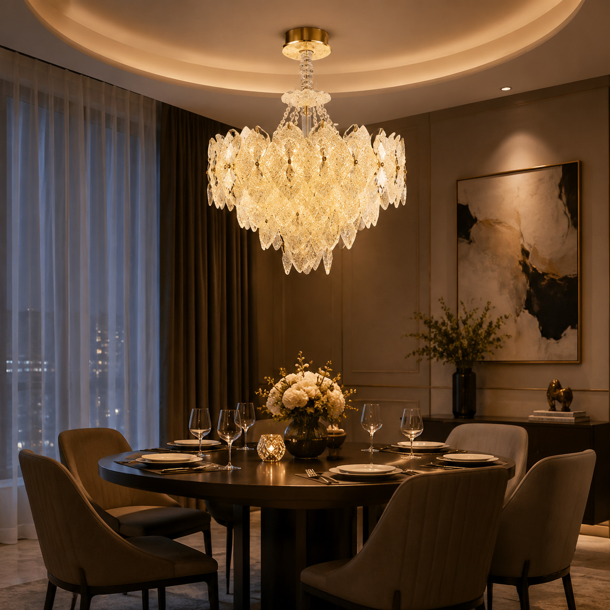 Petal Diamond Crystal Chandelier