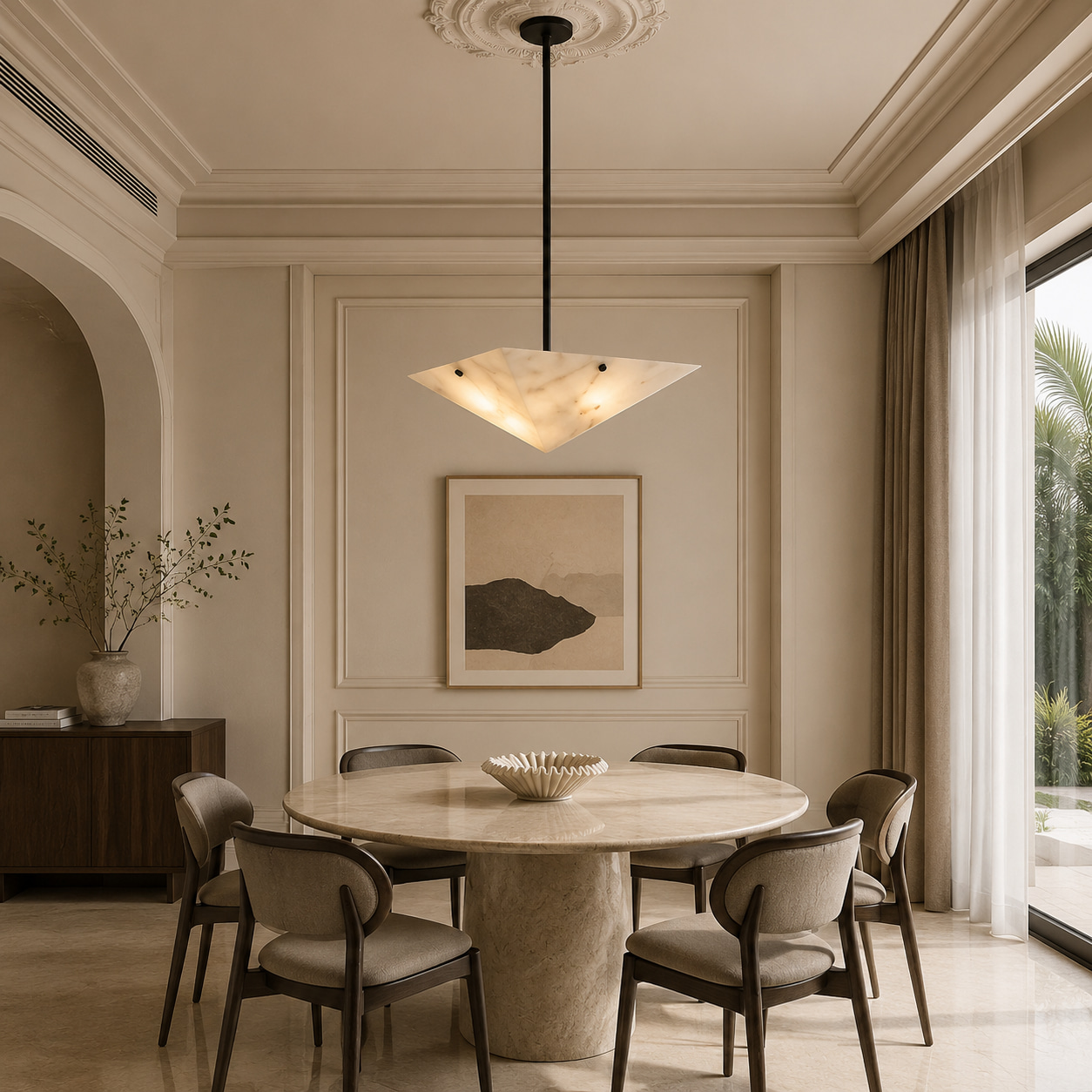 Geometric Alabaster Pendant Light