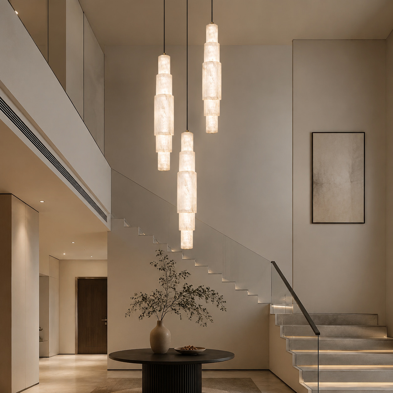 Layered Alabaster Pendant Light