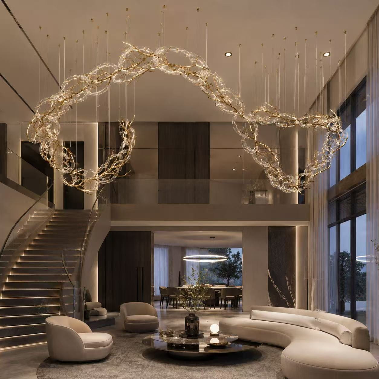 Branch Flow Art Chandelier