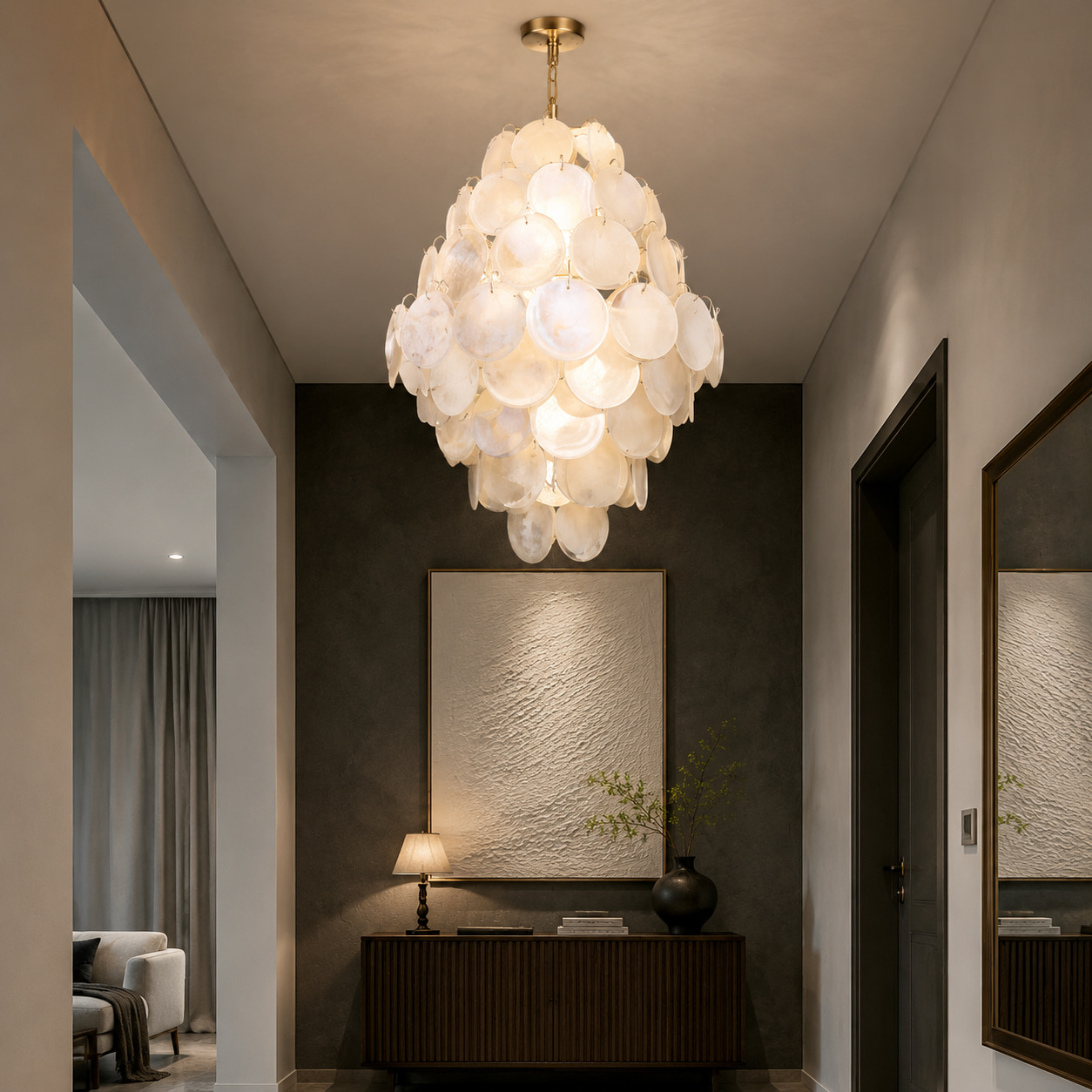 Stacked Disc Crystal Chandelier