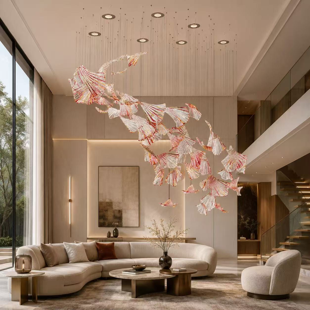 Gilded Petal Flow Chandelier