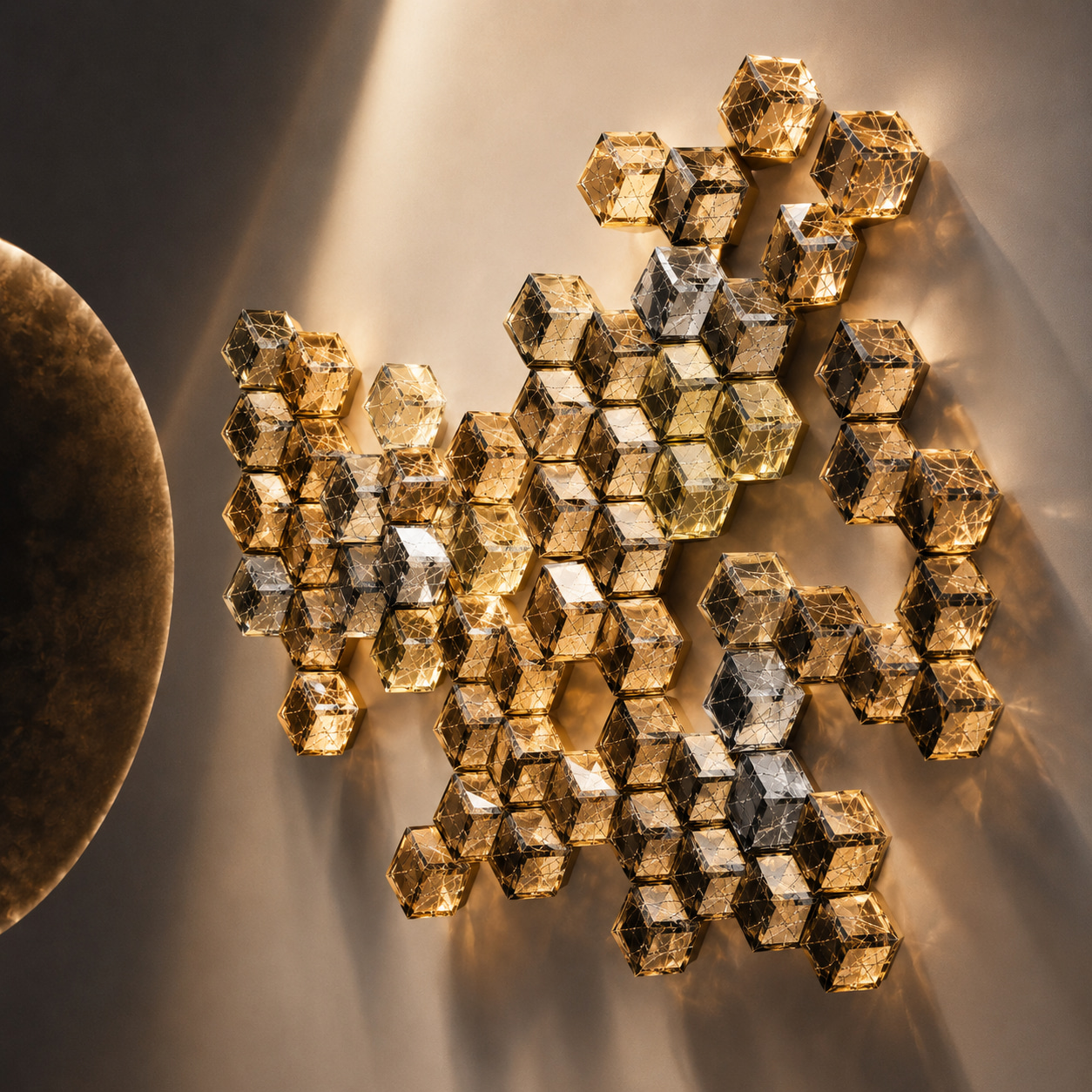 Amber Facet Wall Art