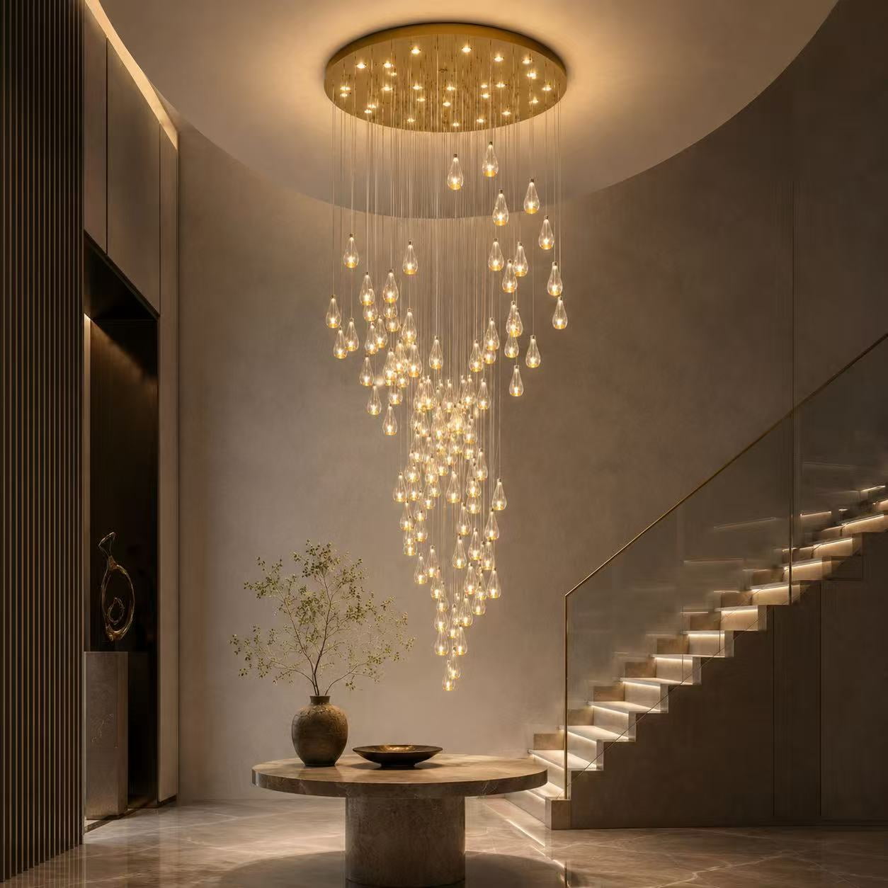 Teardrop Light Rain Chandelier