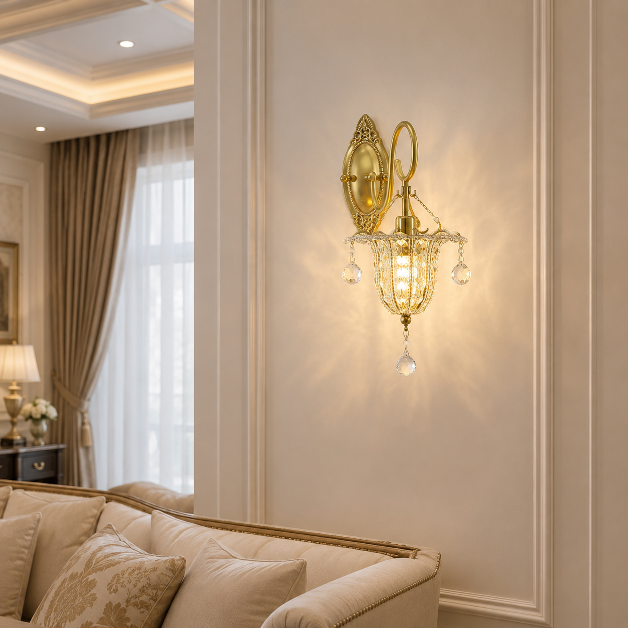 Gilded Palace Lantern Wall Light