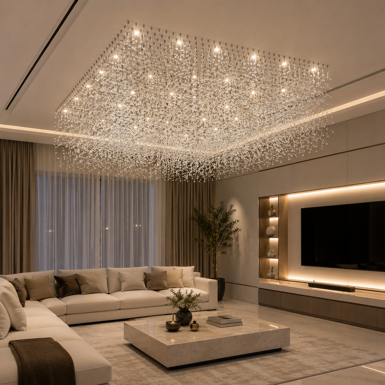 Starlit Crystal Matrix Chandelier